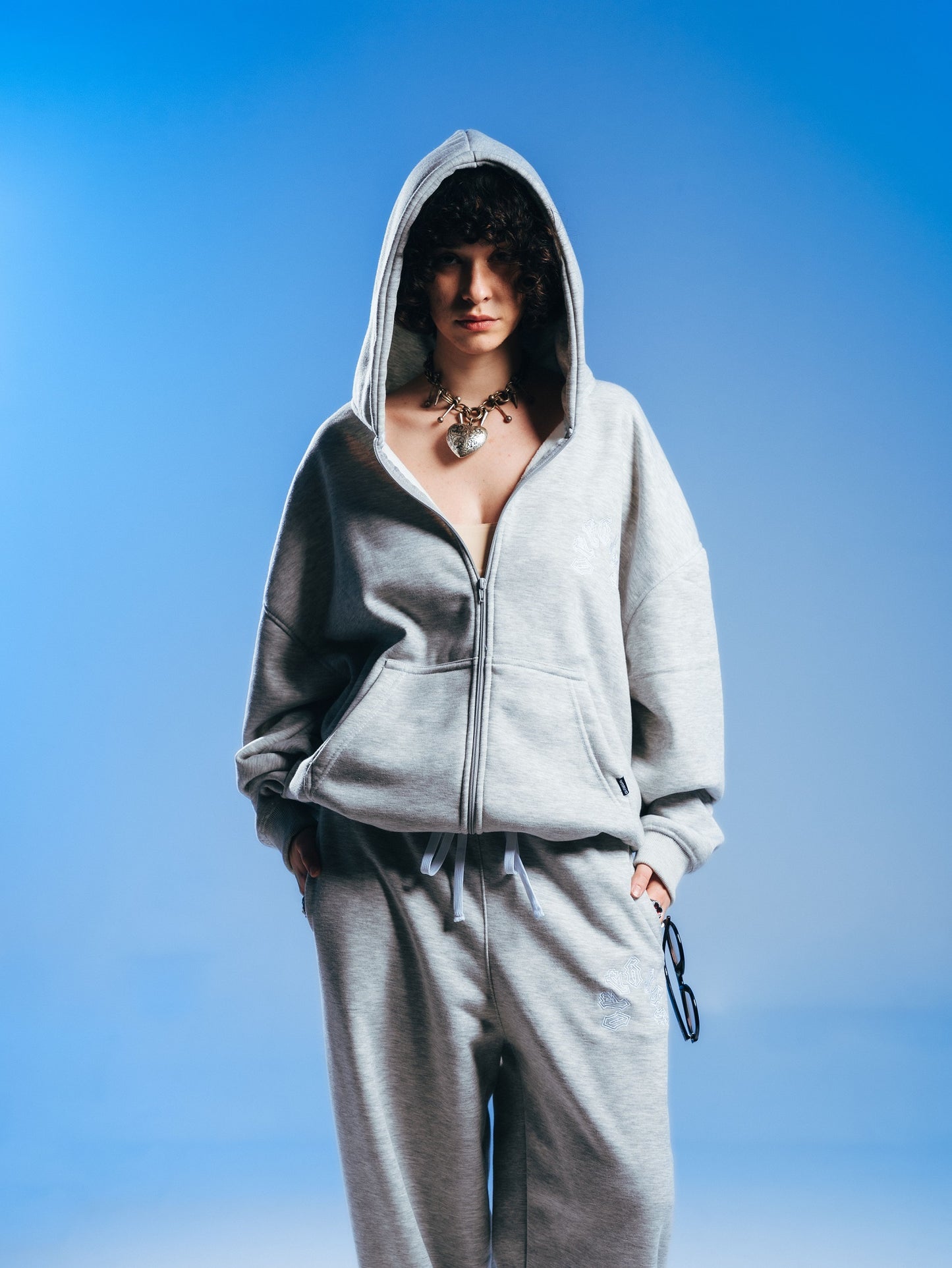 OFFHIGH CONVEX GRAY FULLZIP JACKET