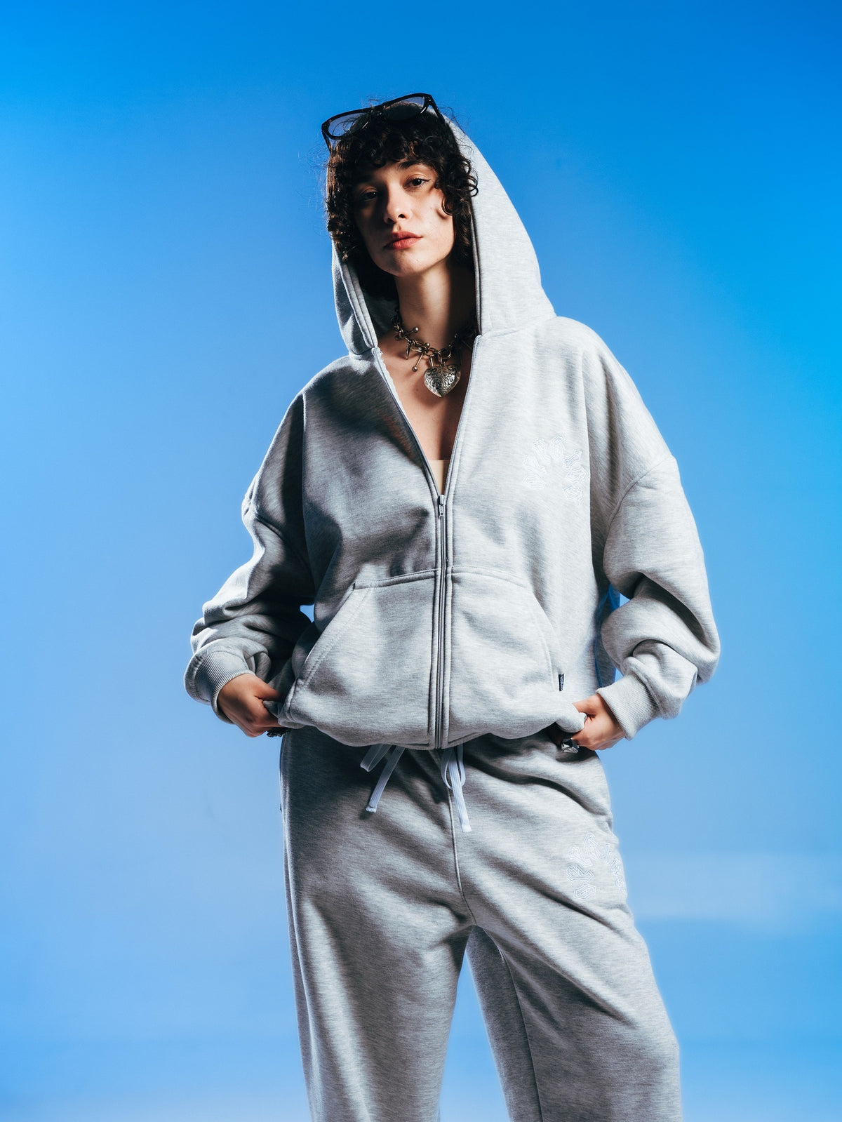 OFFHIGH CONVEX GRAY FULLZIP JACKET