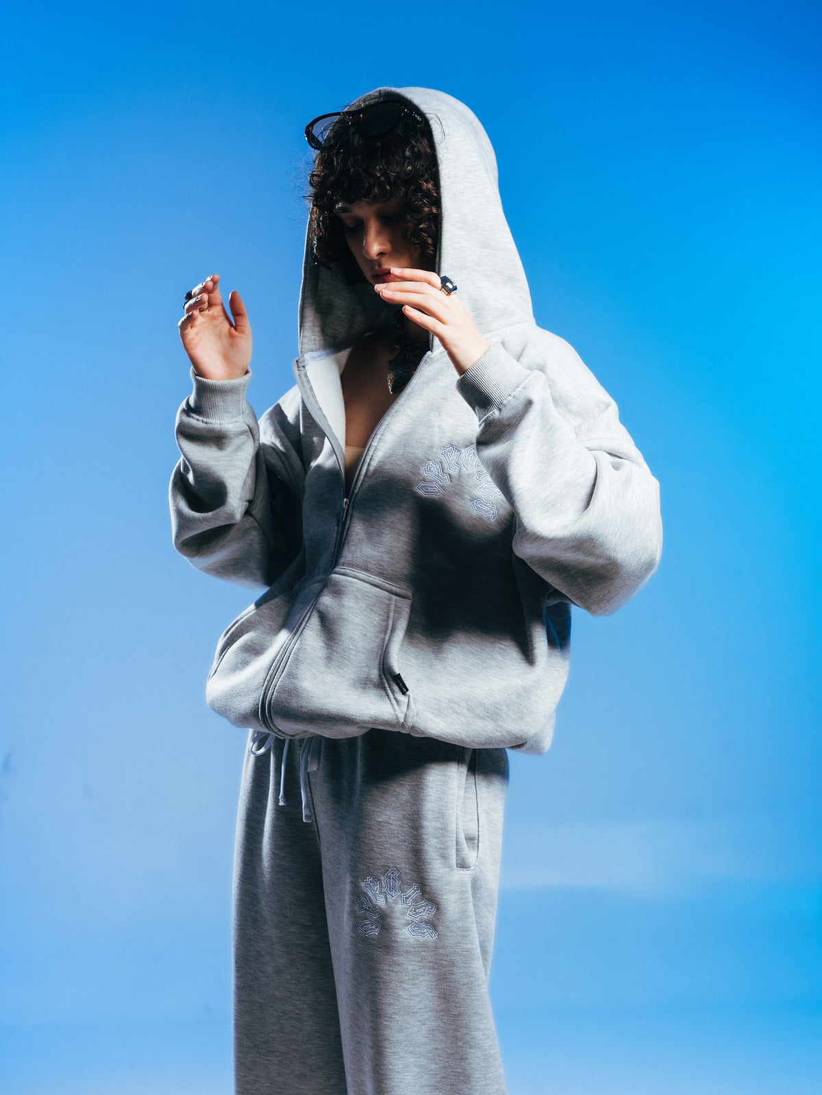 OFFHIGH CONVEX GRAY FULLZIP JACKET